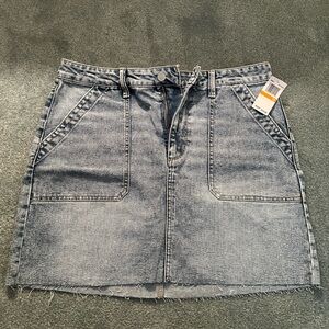 Casual Blue Denim Mini Skirt